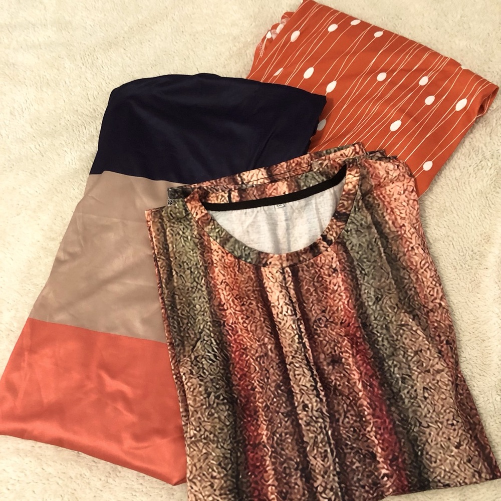 LIQUIDATING Lot of 3 Brand New Women’s Tops Business Casual Sz XL Blue, Orange